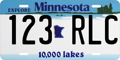 MN license plate 123RLC