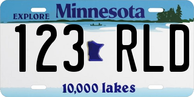 MN license plate 123RLD