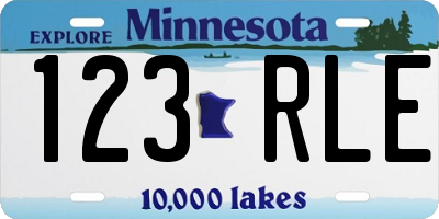 MN license plate 123RLE