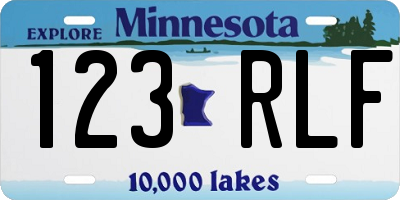 MN license plate 123RLF