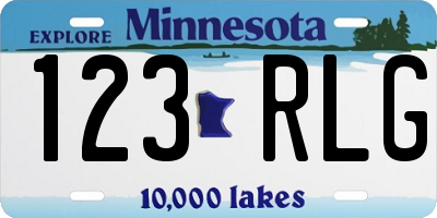 MN license plate 123RLG
