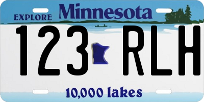 MN license plate 123RLH