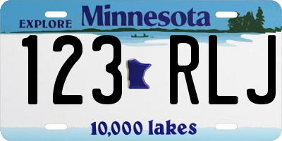 MN license plate 123RLJ