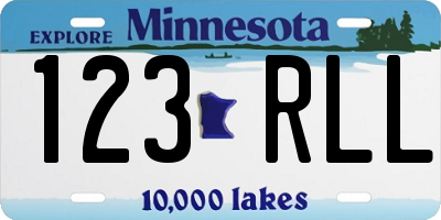 MN license plate 123RLL