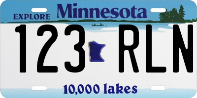 MN license plate 123RLN