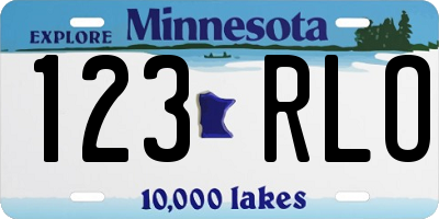 MN license plate 123RLO