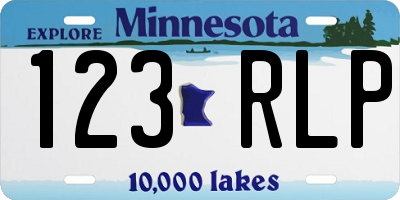 MN license plate 123RLP
