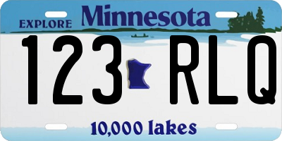 MN license plate 123RLQ
