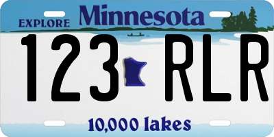 MN license plate 123RLR