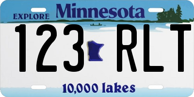 MN license plate 123RLT