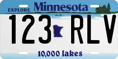 MN license plate 123RLV