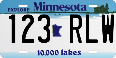 MN license plate 123RLW