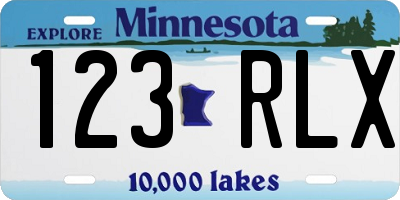MN license plate 123RLX