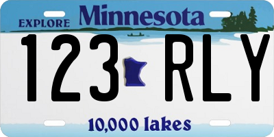 MN license plate 123RLY