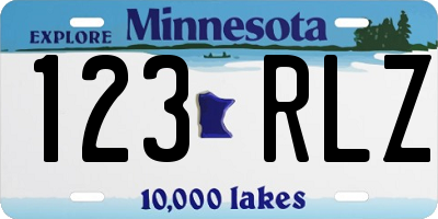 MN license plate 123RLZ