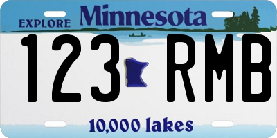 MN license plate 123RMB