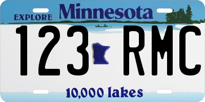 MN license plate 123RMC