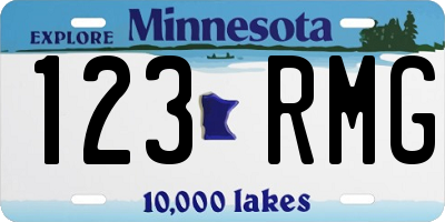 MN license plate 123RMG