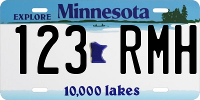 MN license plate 123RMH
