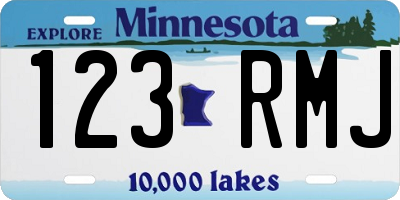 MN license plate 123RMJ