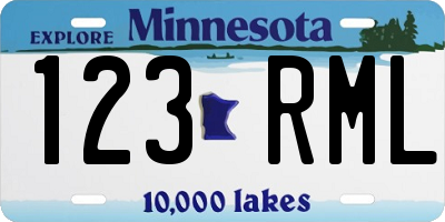 MN license plate 123RML