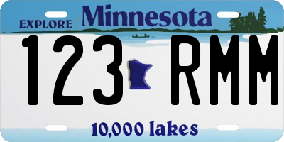 MN license plate 123RMM