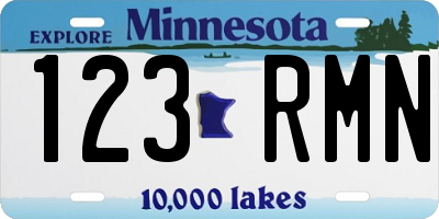 MN license plate 123RMN
