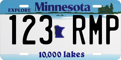MN license plate 123RMP