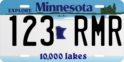 MN license plate 123RMR