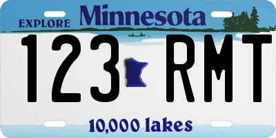 MN license plate 123RMT
