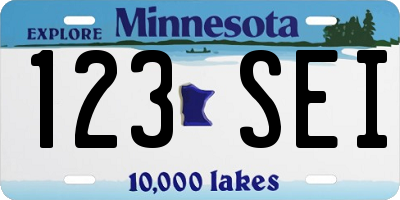 MN license plate 123SEI