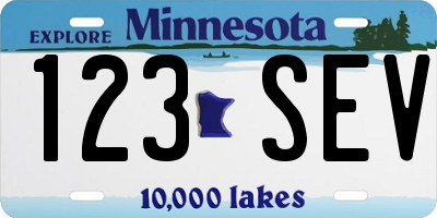 MN license plate 123SEV