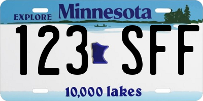 MN license plate 123SFF