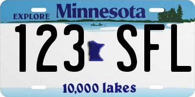 MN license plate 123SFL