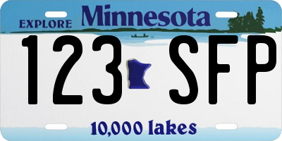MN license plate 123SFP