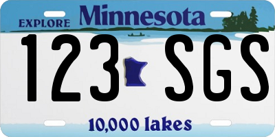 MN license plate 123SGS