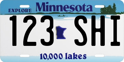 MN license plate 123SHI