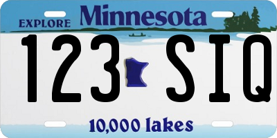 MN license plate 123SIQ