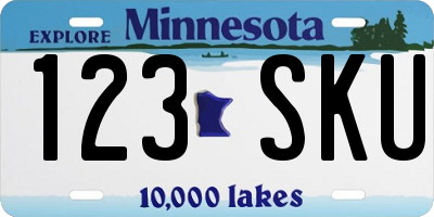 MN license plate 123SKU