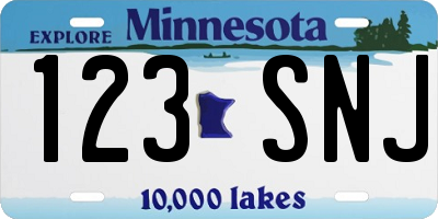 MN license plate 123SNJ