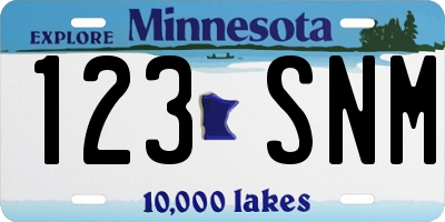 MN license plate 123SNM