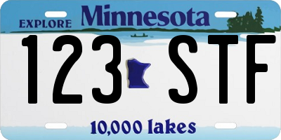 MN license plate 123STF