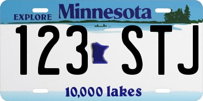 MN license plate 123STJ
