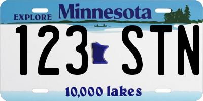 MN license plate 123STN