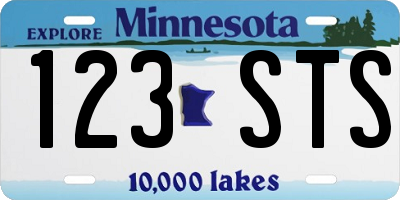 MN license plate 123STS