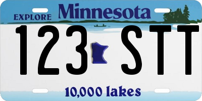 MN license plate 123STT