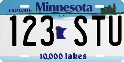 MN license plate 123STU