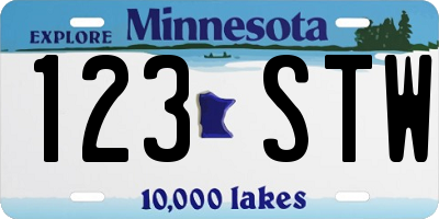 MN license plate 123STW
