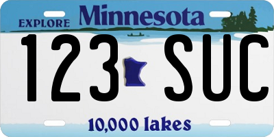 MN license plate 123SUC