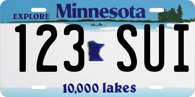 MN license plate 123SUI